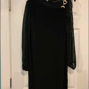 Ivanka Trump Black sheer long  sleeves dress Size 6 Good condition